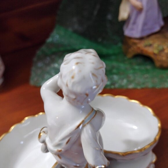 KPM Berlin Cherub mounted double salt cellar/saliere - Picture 5 of 7